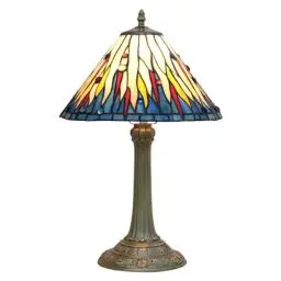 Produktbild: Blivuself Tiffany Mediterraner Stil Buntglas Tischlampe blau Meer Schlafzimmer Nachttisch Leseschreibtisch Licht Für Büro Dekorieren Retro Einzigartiges Nettes Dekor Dorf Geschenk Nachttisch Lampen