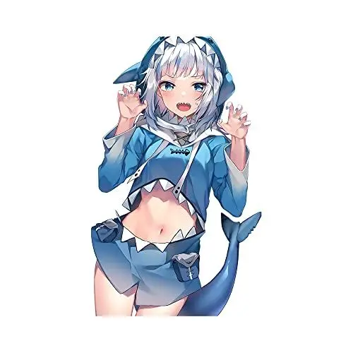 Produktbild: Gawr Gura Anime Aufkleber Peeker – Wasserdichter Vinyl Autoaufkleber für Fenster & Stoßstange – 13cm Car Wrap Sticker