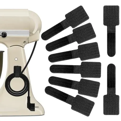 Produktbild: BLMHTWO 8 Stück Kabelaufwickler, Kabel Organizer Selbstklebend Nylon Cord Organizer Wiederverwendbar Einstellbar Kabelorganizer für Mixer, Reiskocher, HeißLuftfritteuse