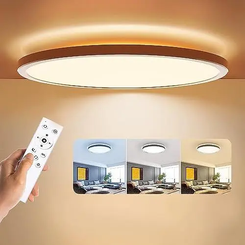 Produktbild: BLNAN LED Deckenleuchte Dimmbar 24W, Deckenlampe mit Fernbedienung, Panel 3000K-6500K 2400lm für Wohnzimmer Schlafzimmer Kinderzimmer Badezimmer-Modern Rund Ultraslim Weiß, 30x2.5cm
