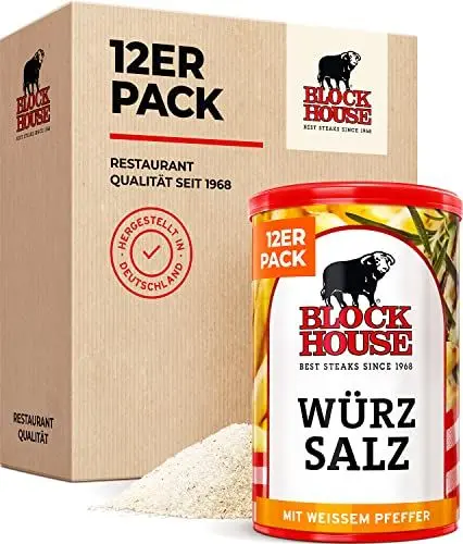 Produktbild: Block House Würzsalz, 12er Pack (12 x 500 g)