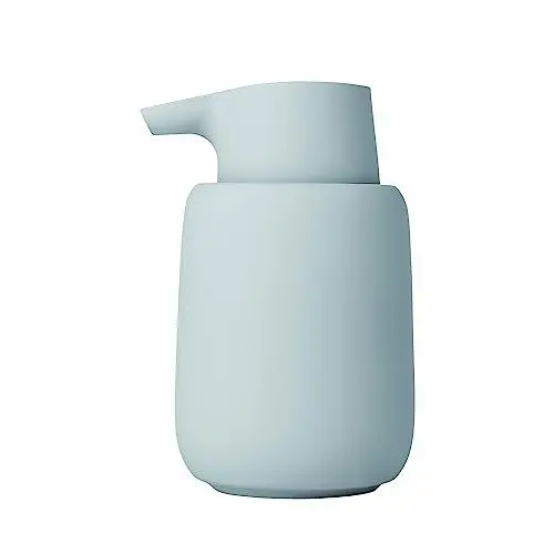 Produktbild: Blomus -SONO- Seifenspender aus Keramik, Microchip, Seifendosierer, edle Optik, mattiert, hochwertige Verarbeitung, exklusives Badaccessoire H 14 cm, T 9,5 cm, Ø 8,5, V 0,25 l