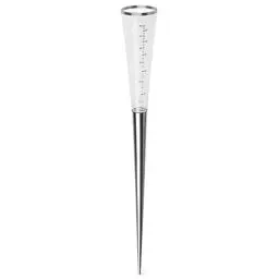Produktbild: blomus -CAMPO- Regenmesser aus Glas, Edelstahlsockel, 1 Liter Fassungsvermögen, einfache Handhabung, praktische Skala zum Ablesen, trendiges Gartenaccessoire (H / B / T: 76 x 9 x 9 cm, Klar, 65251)