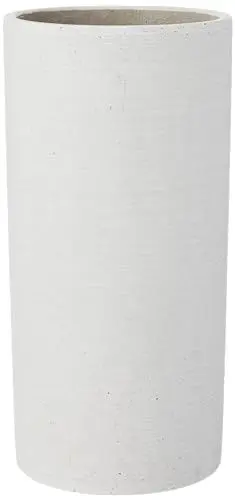 Produktbild: COLUNA- Vase L aus Polystone, hellgrau, puristische Beton-Optik, dekorative Vase in moderner Optik, hohe Tischdeko, exklusives Wohnaccessoire (H / B / T: 29 x 14 cm, hellgrau, 65597)