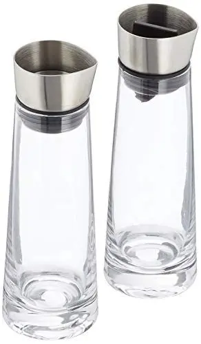 Produktbild: blomus -MACCHIATO- Zucker & Sahne Set aus Glas, 180 ml Fassungsvermögen, Edelstahldeckel, für Tee- und Kaffee, hochwertige Verarbeitung, exklusive Optik (H / B / T: 17 x 5,4 x 5,4 cm, Klar, 63510)