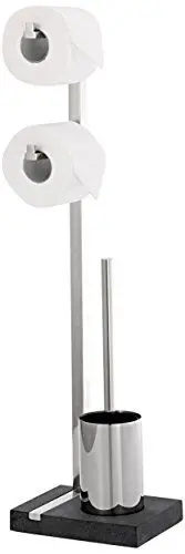 Produktbild: blomus -MENOTO- Stand WC-Garnitur aus poliertem Edelstahl, freistehender Toilettenbutler, Platz für 2 WC-Rollen, exklusive Optik, Badaccessoire (H / B / T: 71 x 20 x 15 cm, Edelstahl-poliert, 68663)