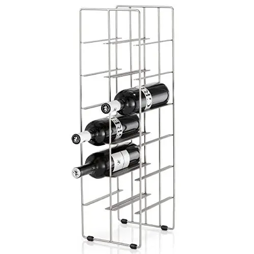Produktbild: blomus -PILARE- Weinregal aus matt-vernickeltem Stahl, freistehend mit Platz für 12 Weinflaschen, Flaschenständer mit hochwertiger Verarbeitung, edel (H / B / T: 66 x 19 x 21 cm, Silber, 68486)