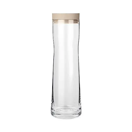 Produktbild: blomus Wasserkaraffe SPLASH | Farbe Nomad | 1 Liter | 9L x 9B x 30H cm | Glaskaraffe mit tropffreiem Deckel aus poliertem Edelstahl und Silikon