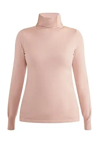 Produktbild: blonda Women's Strick Rollkragenpullover, Altrosa, M-L