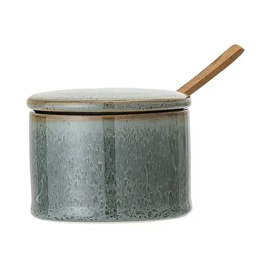 Produktbild: Bloomingville Gefäß mit Deckel und Löffel Pixie, Farbe Grün/Braun, Akazienlöffel, Kapazität 200 ml, Spülmaschinengeeignet, Aufbewahrung, 22063928