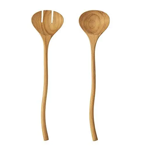Produktbild: Bloomingville Sidra 2er Set Salatbesteck aus Teakholz, 37x9,5 cm, 82048088