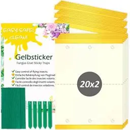 Produktbild: Blooven Gelbsticker 40 Stück, Trauermücken Bekämpfen, Gelbtafeln Trauermücken Gegen Kleine Fliegen in Blumenerde