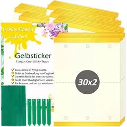 Produktbild: Blooven Gelbsticker 60 Stück, Trauermücken Bekämpfen, Gelbtafeln Trauermücken Gegen Kleine Fliegen in Blumenerde