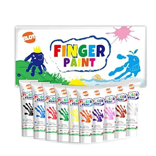 Produktbild: BLOT Fingermalfarben 10 x 36ml Fingerfarben für Kinder Ungiftig Fingermalerei LernspielzeugFingerfarbe Ungiftig und Abwaschbar