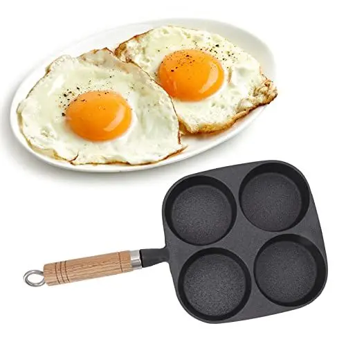 Produktbild: BLSYHDH Eierpfanne, Antihaftbeschichtete Bratpfanne, 4 Tassen, Eierpfanne, Brattopf, Kochpfanne, Multifunktionale Hamburger-Kochpfanne für Induktions-Gasherd, Keramik-Herd