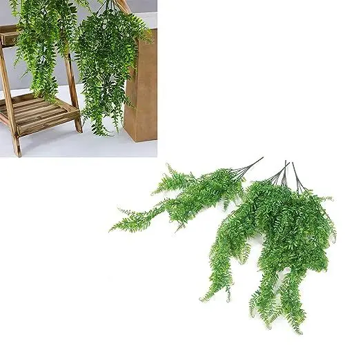 Produktbild: BLSYHDH Künstliche Hängepflanzen, Künstliche Hängende Pflanzenzweige, Hängende Monstera-Blätter, Efeuranke, Künstliches Gründekor für Zuhause, Büro, Geschäft, Wand, Balkon, Garten