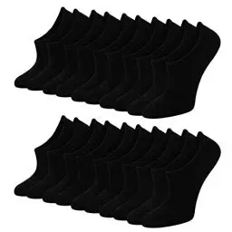 Produktbild: Blu Ninfee Sneaker Socken Damen Füsslinge Herren 10 Paar, Unisex Füßlinge mit Rutschfest Silikon, Unsichtbare Sneakersocken, No Show Socken Kurzsocken Footies Schwarz 35-38