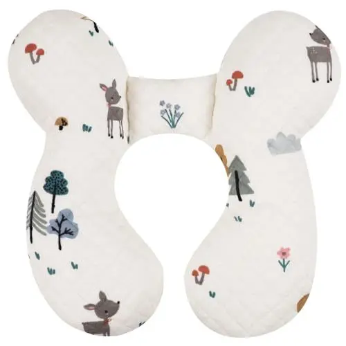 Produktbild: Blublu Park Baby-Nackenkissen für Reisen, Autositzkissen für Kleinkinder, Upgrade, Baumwolle, Baby-Stützkissen für Kinderwagen, Wippe, Kinderwagen, Autositz-Kopf- und Nackenstütze, atmungsaktiv,