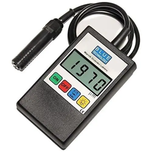 Produktbild: Blue Technology Professional Schichtdickenmessgerät Lackdickenmessgerät Kugelsonde P-11-S-AL | Stahl & Aluminium Coating Thickness Gauge | Lacktester für Auto | Hergestellt in EU, 11cm x 6,5cm x 2,8cm