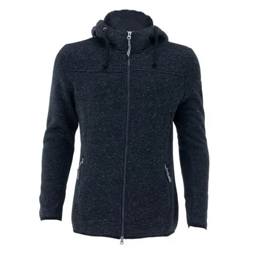Produktbild: Blue Wave Damen Fleecejacke Meike mit Kapuze - Strickfleece-Jacke mit Teddy-Futter in Anthrazit Größe 42