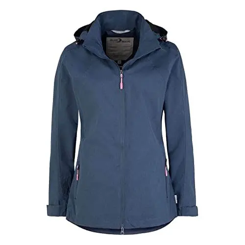 Produktbild: Blue Wave Damen Funktionsjacke Hannah - Outdoor-Jacke Regenjacke mit abnehmbarer Kapuze und Mesh-Innenfutter in Blue Nights Größe 40