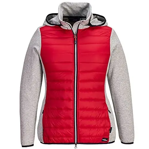 Produktbild: Blue Wave Damen Steppjacke Lina in Daunenoptik - Leichte gesteppte Jacke mit abnehmbarer Kapuze in Rot Größe 48