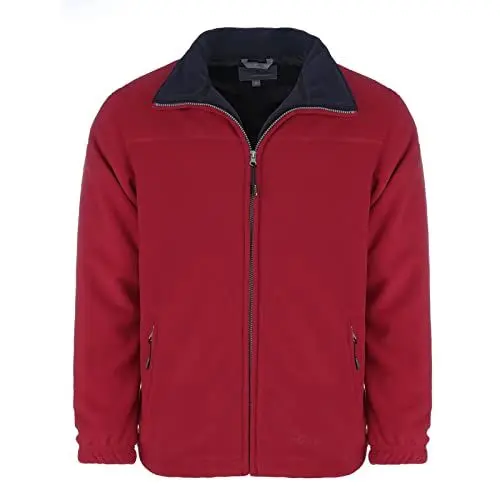 Produktbild: Blue Wave Herren Fleecejacke Knut mit Futter - Strickfleecejacke mit Stehkragen und Reißverschluss in Rot Größe M