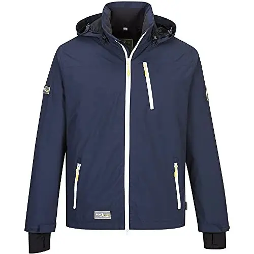 Produktbild: Blue Wave Herren Jacke Funktionjacke Jonas - Outdoorjacke mit abnehmbarer Kapuze in Marine-Blau Größe 4XL