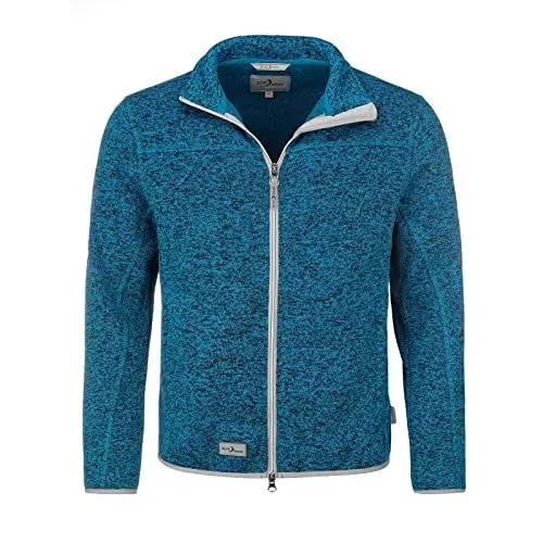 Produktbild: Blue Wave Herren Strickfleecejacke Helge - Fleecejacke Strickoptik Jacke Strickjacke mit Reißverschluss in Royal Größe L