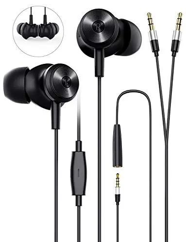 Produktbild: Bluedio Li In-Ear-Kopfhörer mit Mikrofon, Geräuschisolierung, PC-Adapterkabel 96 Zoll für Computer, Tablet und Smartphone, PSP unterstützt 3,5 mm