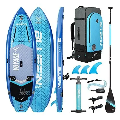 Produktbild: Bluefin Voyage 10'10 aufpumpbares Stand-up-Paddleboard| Das ultimative Activity-SUP-Paket| Paddleboard-Zubehör | SUP-Pumpe und -Set | Angelrutenhalterungen | Tragbar und reisefreundlich