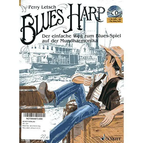 Produktbild: Blues Harp: Der einfache Weg zum Blues-Spiel auf der Mundharmonika. Mundharmonika. Lehrbuch mit CD. (Schott Pro Line)