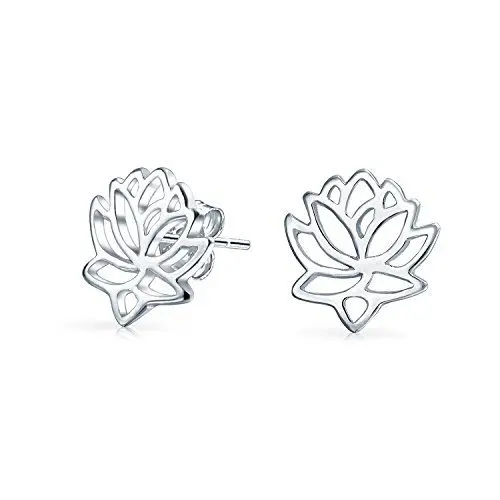 Produktbild: Blüten Offene Lilienblume Zen Buddhisten Lotus Ohrstecker Für Frauen Teens Yogi .925 Sterling Silber