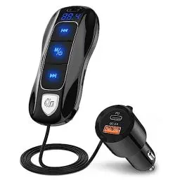 Produktbild: Bluetooth 5.3 FM Transmitter, SONRU Bluetooth Auto Radio Adapter, 48W PD&QC3.0 Schnelles Autoladegerät Zigarettenanzünder mit Freisprecheinrichtung, Sprachunterstützung, TF Karte Play