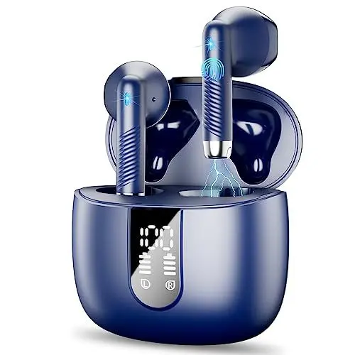 Produktbild: Bluetooth 5.3 Kopfhörer, 5.3 In Ear mit CVC8.0 Mikrofon, 40H Kabellose Noise Cancelling Earbuds mit 14.2mm Stereo, 2023 Neue Wireless IP7 Wasserdicht, Blau