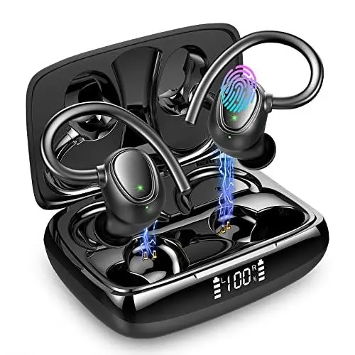 Produktbild: Drsaec Bluetooth 5.3 Kopfhörer Sport, Kopfhörer Kabellos In Ear Kopfhörer Bluetooth Stereo Bass, 48H Ohrhörer Komfort Fit Wireless Earbuds mit LED Ladebox, IP7 Wasserdicht Sport kopfhörer CVC8.0