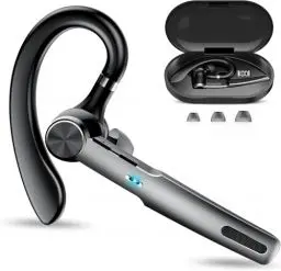 Produktbild: Bluetooth Headset Wireless Freisprech Telefon, 5.3 Bluetooth Headset Handy mit 60H Spielzeit, ENC Dual Mic Geräuschunterdrückung Ohrhörer, Earbuds mit Ladecase für Business/Büro/Autofahren, Schwarz