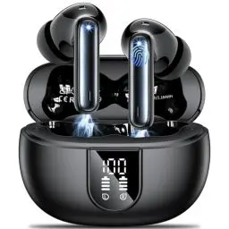 Produktbild: Bluetooth Kopfhörer,Kabellose Bluetooth Kopfhörer 5.3 In Ear Kopfhörer,42 Stunden Spielzeit,Sportkopfhörer mit 4 Mikrofonen,HiFi Stereo Kopfhörer mit ENC Geräuschunterdrückung LED Anzeige Schwarz