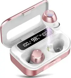 Produktbild: Bluetooth Kopfhörer,Kopfhörer Kabellos Bluetooth 5.3 In Ear Kopfhörer mit 4 ENC Noise Cancelling Mic,2024 Kabellose Kopfhörer 128Std Spielzeit LED-Anzeige, IP7 Wasserdichte Ohrhörer Touch Control