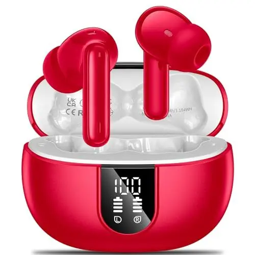Produktbild: Bluetooth Kopfhörer,Kopfhörer Kabellos Bluetooth 5.3 In Ear mit 4 HD Mikrofon,ENC Call Noise Cancelling Headphones,42H Spielzeit, LED-Anzeige,HiFi Stereo IP7 Wasserdicht Ohrhörer für Sport Arbeit 2024