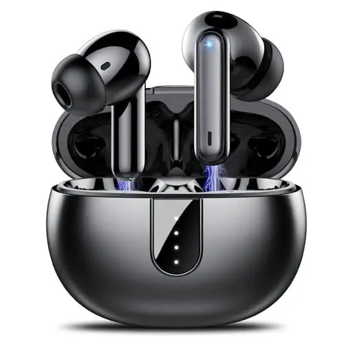 Produktbild: Bluetooth Kopfhörer, ANC Aktive Noise Cancelling Kopfhörer, ENC Clear Calls mit 4 Mikrofon, Kopfhörer Kabellos, Bluetooth 5.3 Kopfhörer mit Ladecase, 25 Stunden Akkulaufzeit, HiFi Stereo Kopfhörer