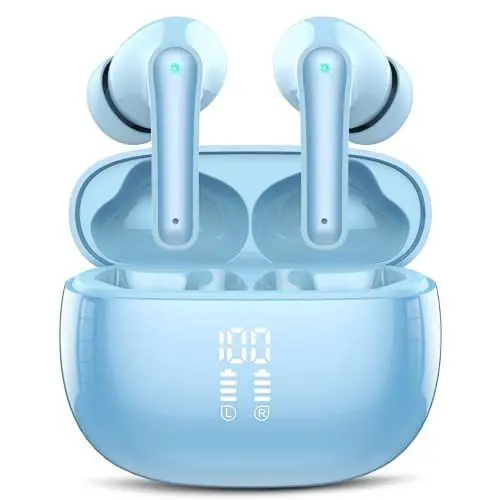 Produktbild: Bluetooth Kopfhörer, In Ear Kopfhörer Bluetooth 5.3 mit 4 HD Mikrofon, 48 Std Spielzeit Kabellose Kopfhörer, Tiefer Bass, ENC Noise Cancelling Earbuds IP7 Wasserdicht Ohrhörer LED-Anzeige USB-C