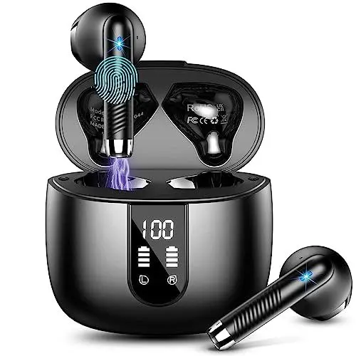 Produktbild: Bluetooth Kopfhörer, In Ear Kopfhörer Kabellos Bluetooth 5.4 Kabellose Kopfhörer mit 4 Mic, Neue ENC Noise Cancelling Wireless Earbuds 48H Tiefer Bass, IP7 Wasserdicht Ohrhörer LED-Anzeige USB-C