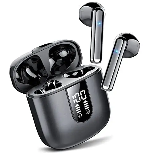 Produktbild: Bluetooth Kopfhörer In Ear, Kopfhörer Kabellos Bluetooth 5.3, Ultraleicht Ohrhörer mit HD Mikrofon, Herausragender Sound Musik Streaming bis zu 30 Stunden, LED-Anzeige, IP7 Wasserdicht, Mystic Schwarz