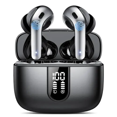 Produktbild: Bluetooth Kopfhörer, In Ear Kopfhörer Kabellos Bluetooth 5.3 mit 50H Tiefer Bass, 2024 Neue Kabellose Kopfhörer Noise Cancelling Earbuds mit 4 ENC Mic, IPX7 Wasserdicht Ohrhörer, USB-C