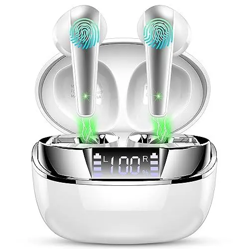 Produktbild: In Ear, Kopfhörer Kabellos Bluetooth 5.3 mit ENC HD Anruf 2023 Neue mit Noise Cancelling Mic, 47H Deep Bass Ohrhörer IP7 wasserdichte Earbuds, LED Anzeige/USB-C