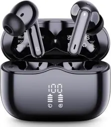 Produktbild: Bluetooth Kopfhörer, In Ear Kopfhörer Kabellos Bluetooth 5.4 HiFi Stereo, Kabellose Kopfhörer mit Noise Cancelling Mic, 40Std Tiefer Bass IP7 Wasserdicht Sport Ohrhörer für Arbeit und Studium USB-C
