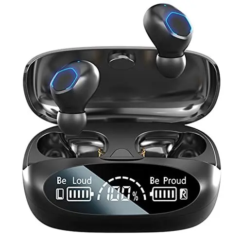 Produktbild: Bluetooth Kopfhörer, Kabellos Bluetooth 5.3 In Ear Kopfhörer mit Mic CVC8.0 Tech Noise Cancelling ,Wireless Kopfhörer Tiefer Bass Earbuds 100Std, IP7 Wasserdichte HiFi Sound Ohrhörer USB-C LED Anz