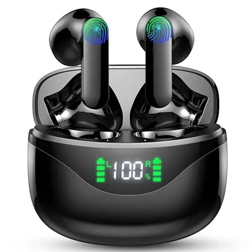 Produktbild: Bluetooth Kopfhörer Kabellos in Ear Kopfhörer Bluetooth 5.3 mit 13 mm Treiber Stereo, 4 ENC Mikrofon Wireless Earbuds, 36 Std LED Anzeige, IP7 Wasserdicht, USB-C Schnellladung Ohrhörer für iOS/Andriod
