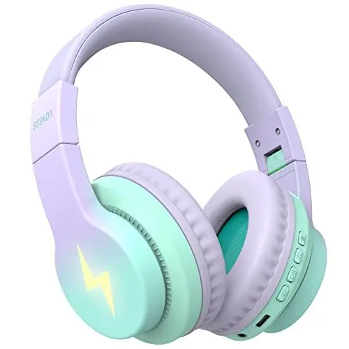 Produktbild: Bluetooth Kopfhörer Kinder, kabellose Bluetooth Kinderkopfhörer Over Ear mit 85dB/94dB Lautstärkebegrenzung, 45H Spielzeit, 3 Lightning-Modi, eingebautes Mikrofon Kopfhörer für Handy Tablet Schule